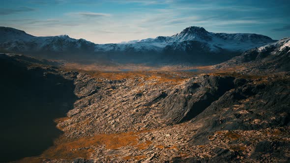 Mountains with Snow and Dry Hills in Chile