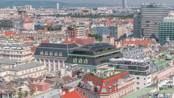 Panoramic Aerial View of Vienna Austria From South Tower of St