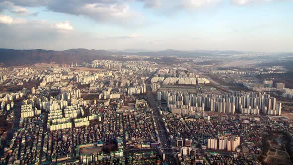 Aerial Seoul Downtown Skyscraper Korea City