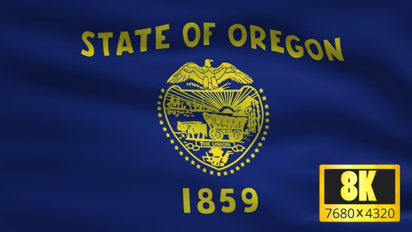 8K Oregon State Flag Background