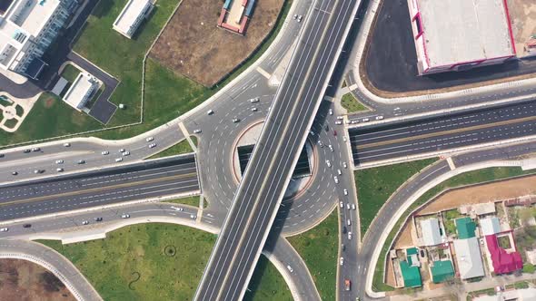 a beautiful top view of the road junction