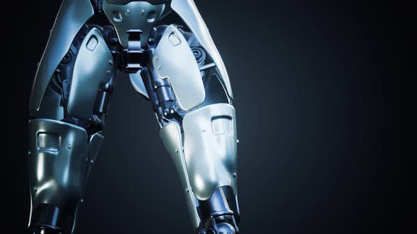 Sci-fi Robot Woman Animation in the Digital World of the Future