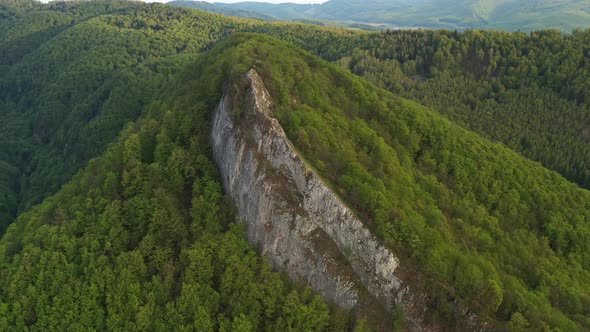 Aerial view of Sivec mountains in Ruzin locality in Slovakia