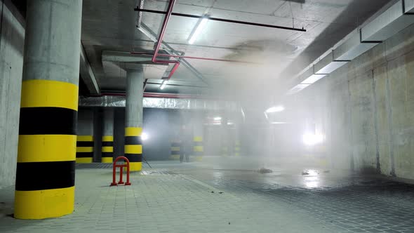 Breakthrough of a Water Pipe in an Underground Parking Lot