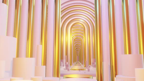 Abstract Scene Pastel Color With Geometry Tunnel 03 4K alt
