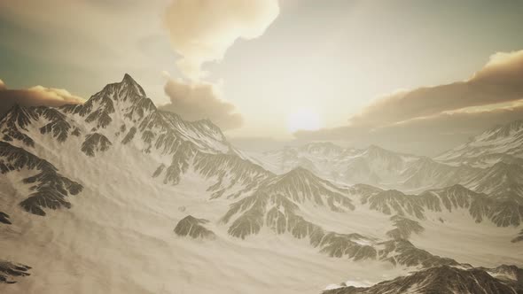 Rays of Sunset on the Tops of the Mountains alt