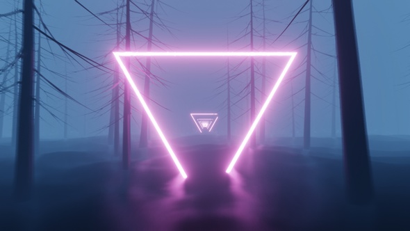 Glowing Triangle In The Forest 4K alt