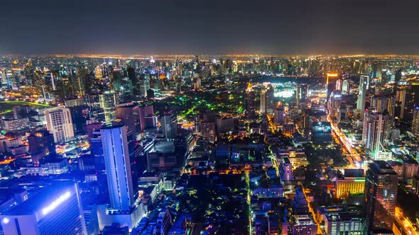 time lapse of Bangkok city at night, Thailand