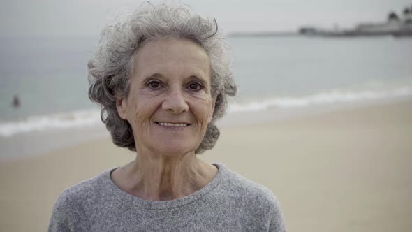 Portrait of Attractive Senior Grey-haired Woman