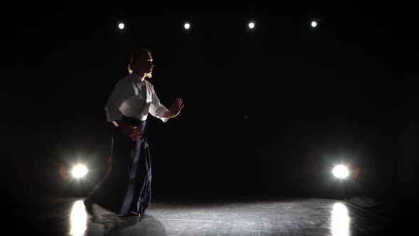 Aikido Master Technique Demonstration on Black Studio
