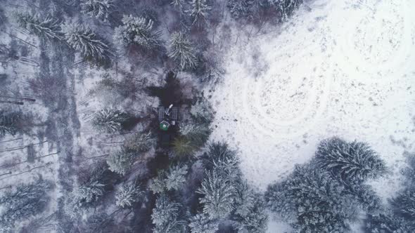 Aerial Shot of Forest Harvesting