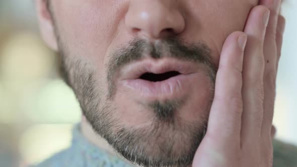 Close Up Young Man Having Toothache