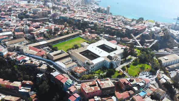 National Maritime Museum, Street May 21 Avenue (Valparaiso, Chile) aerial view