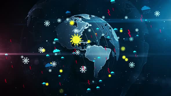 Weather symbols and icons loop and seamless background alt