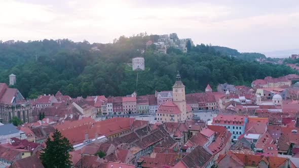 Brasov city in Romania on a sunny morning