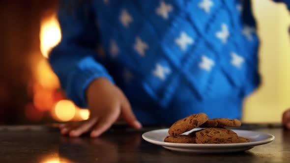 Young girl at home at Christmas time