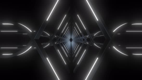 4k Black White Neon Pattern 11