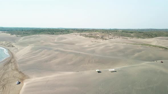 The huge sand dunes in playa chachalacas un Veracruz