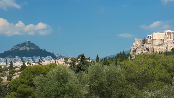 Iconic Parthenon Temple at the Acropolis of Athens, Greece