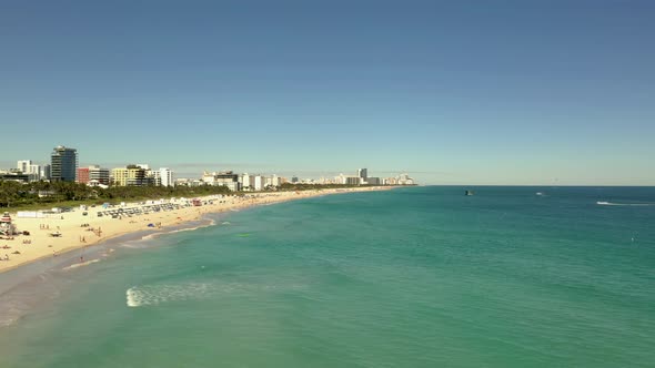 Aerial Pull Out Reveal Miami Beach Jetty And Pier 4k