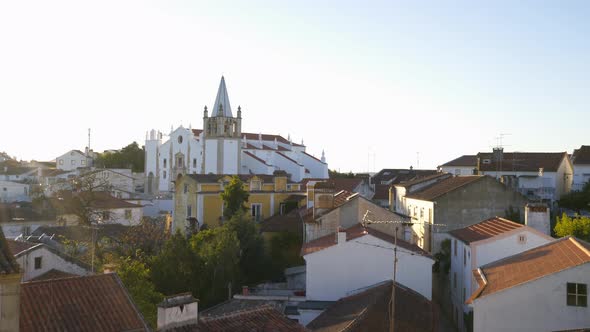 Sao Vicente church in Abrantes at sunset, Portugal