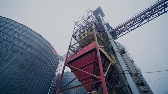 Large Metal Silo for Storing Grain