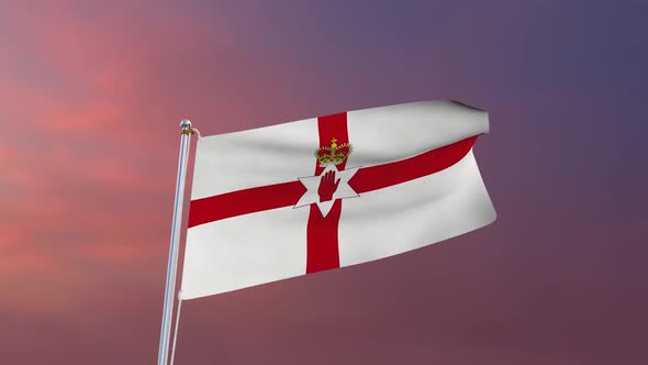 Flag Of Northern Ireland Waving