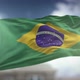 Brazil Flag Waving Slow Motion Blue Sky Background Seamless Loop - VideoHive Item for Sale