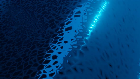 3d render Illustration wavy blue background banner