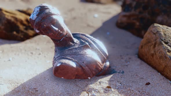 Ancient Woman Bust at Sand Beach alt