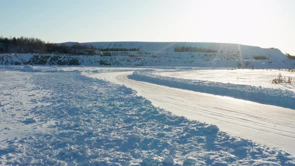 Ice Rally Racing in Winter