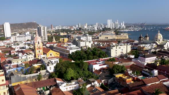 Old City in Cartagena Colombia Aerial View