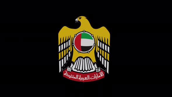 Coat Of Arms Of  United Arab Emirates With Alpha Channel  4K