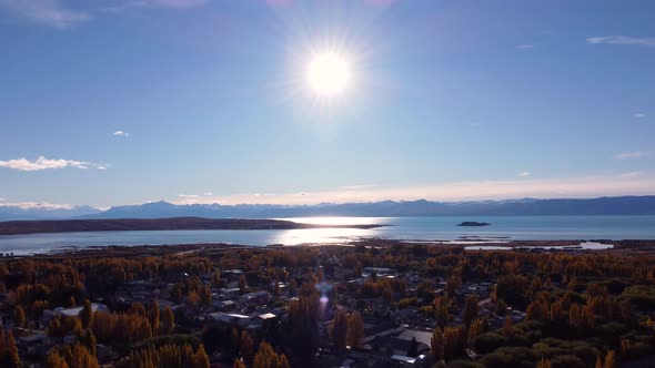 Patagonia landscape. Famous town of El Calafate at Patagonia Argentina