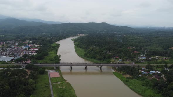 Aerial view Victoria Bridge, Kuala Kangsar