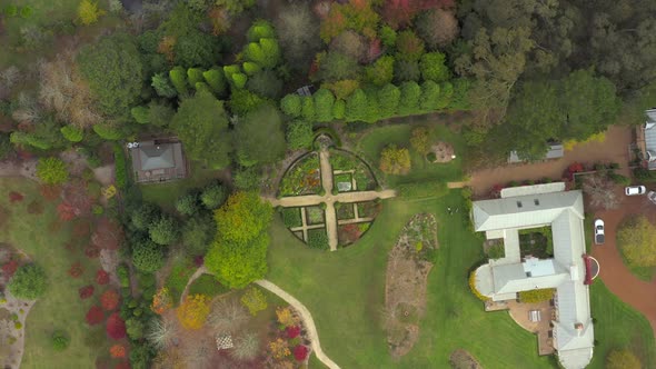 Aerial View of Autumn Fall Foliage on Trees