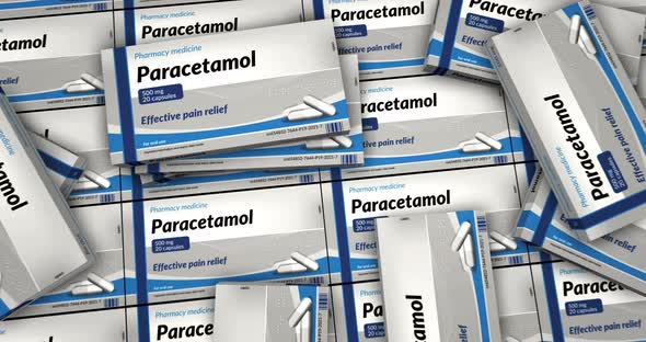 Paracetamol and painkiller tablets pack