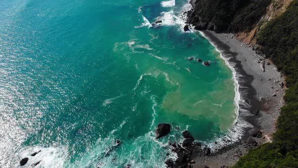 beautiful natural coastline with turquoise water