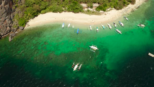 Tropical Island with Sandy Beach