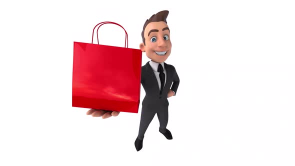 Fun 3D cartoon business man