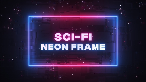 Sci Fi Neon Glowing Digital Frame