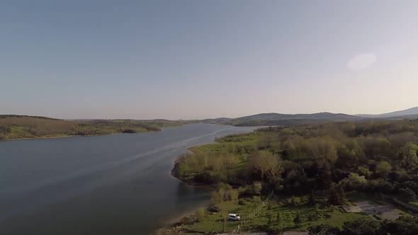 Lake Coast Camping Aerial