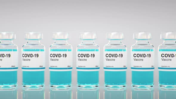 Coronavirus Covid -19 vaccine bottle. SARS-CoV-2. 