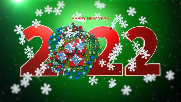 Happy New Year Greeting Card 2022 V14