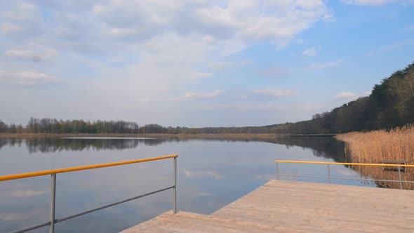 Beautiful Wooden Pier on the Lake