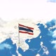 Thailand Map And Flag With Clouds - VideoHive Item for Sale