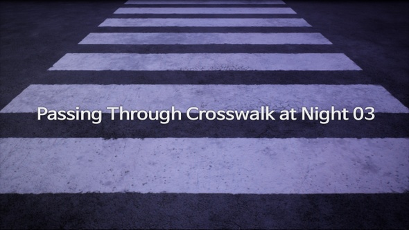 Passing Through Crosswalk at Night 4K 03