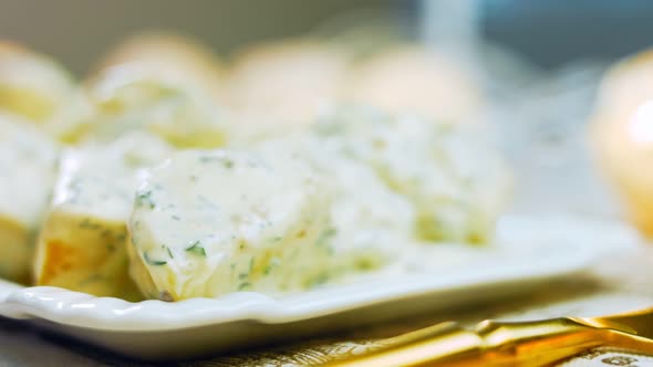 Such a Tender Potato Salad with Mastard Mayonnaise Red Onion and Dill