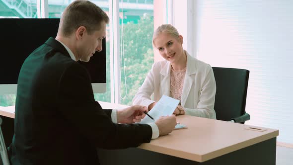 Job Seeker in Job Interview Meeting with Manager