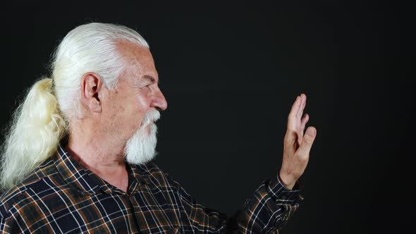 Man Waving To An Outgoing Person And In The End Unhappy